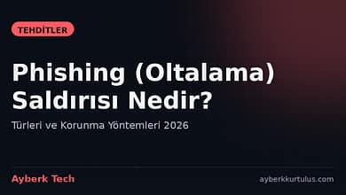 Ayberk Tech | Phishing (Oltalama) Saldırısı Nedir? Türleri ve Korunma Yöntemleri 2026 phishing nedir