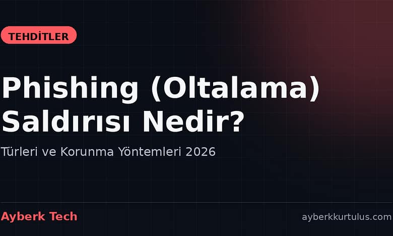 Ayberk Tech | Phishing (Oltalama) Saldırısı Nedir? Türleri ve Korunma Yöntemleri 2026 phishing nedir